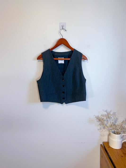 Zara Striped Vest in Grey (Size L)