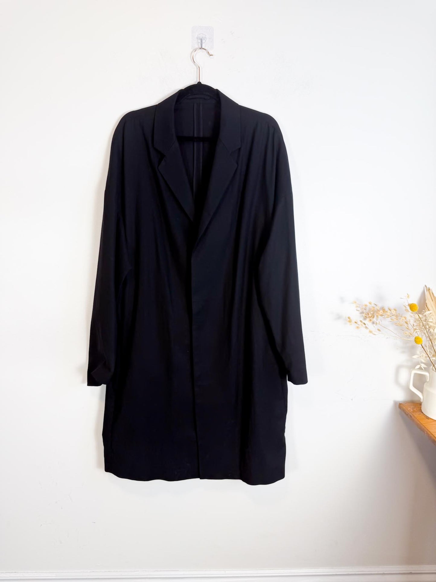 COS Lightweight Cotton Trench Coat in Black (Size L/XL)