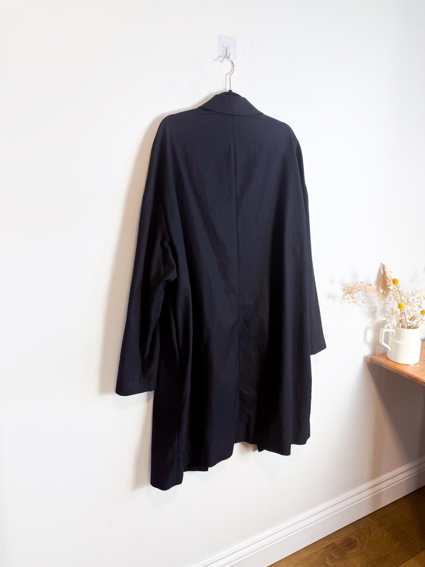 COS Lightweight Cotton Trench Coat in Black (Size L/XL)