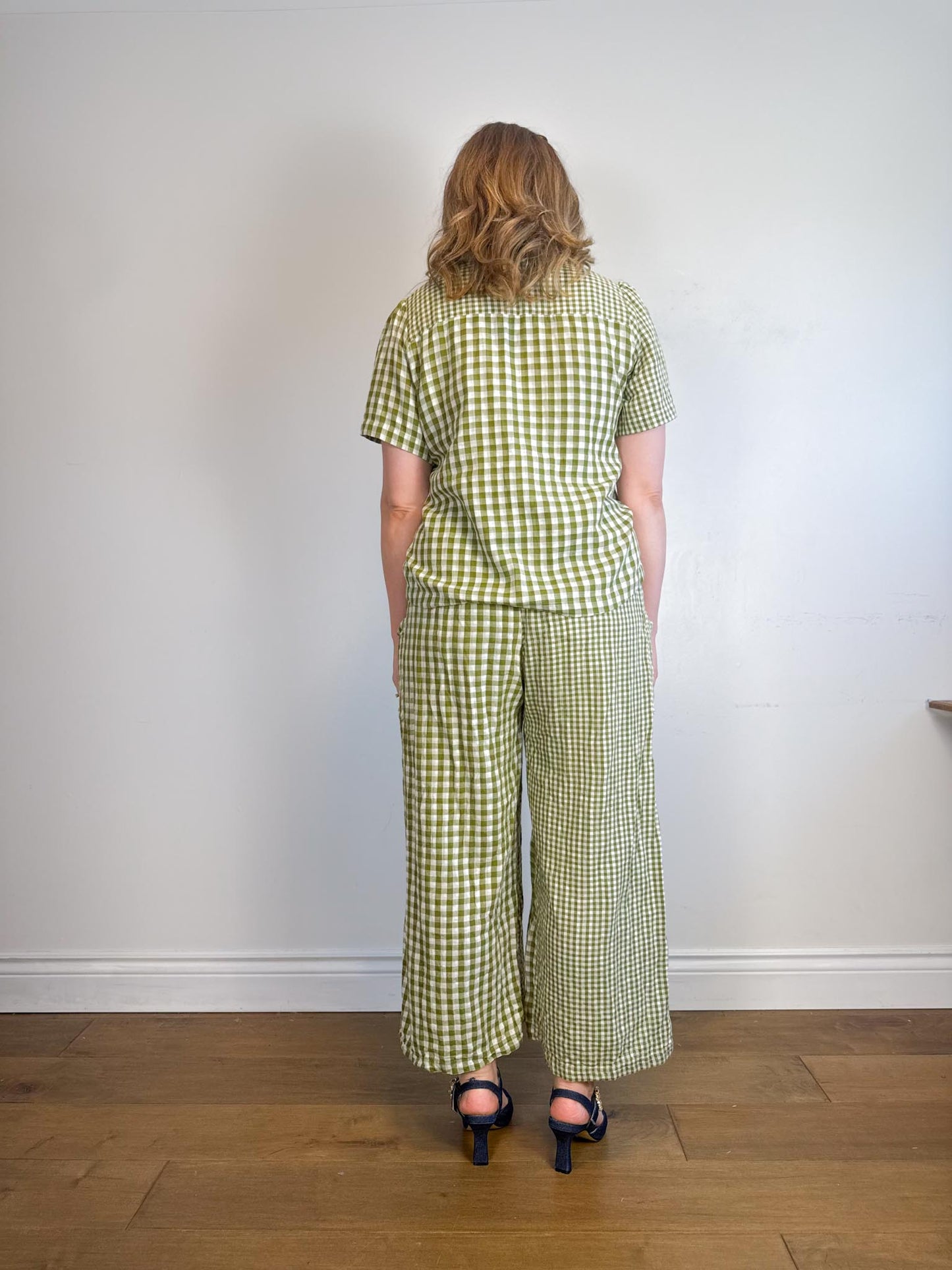 Onderbroeks Slow Fashion Gingham Pants in Green/White (Size L)