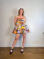 Anthropologie "Maeve Layered Bustier Romper in Italian Motif Print" (Size L/XL)