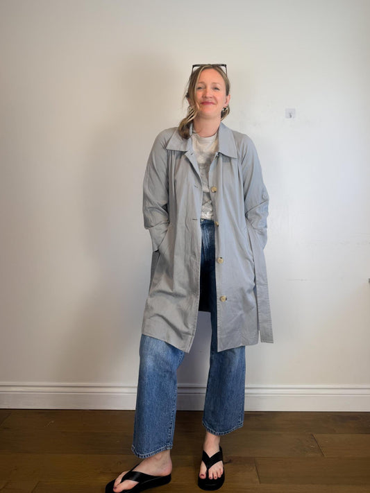 Everlane "The Gathered Drape Trench Coat in Grey" (Size S/M)