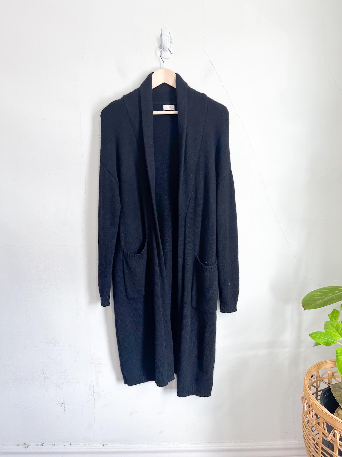 naif Montreal "UME Angora Wool cardigan in Black" (Size M)