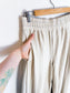 COS "Elasticated Pull On Wide Pinstriped Pants in Cream/Black" (Size S/M)