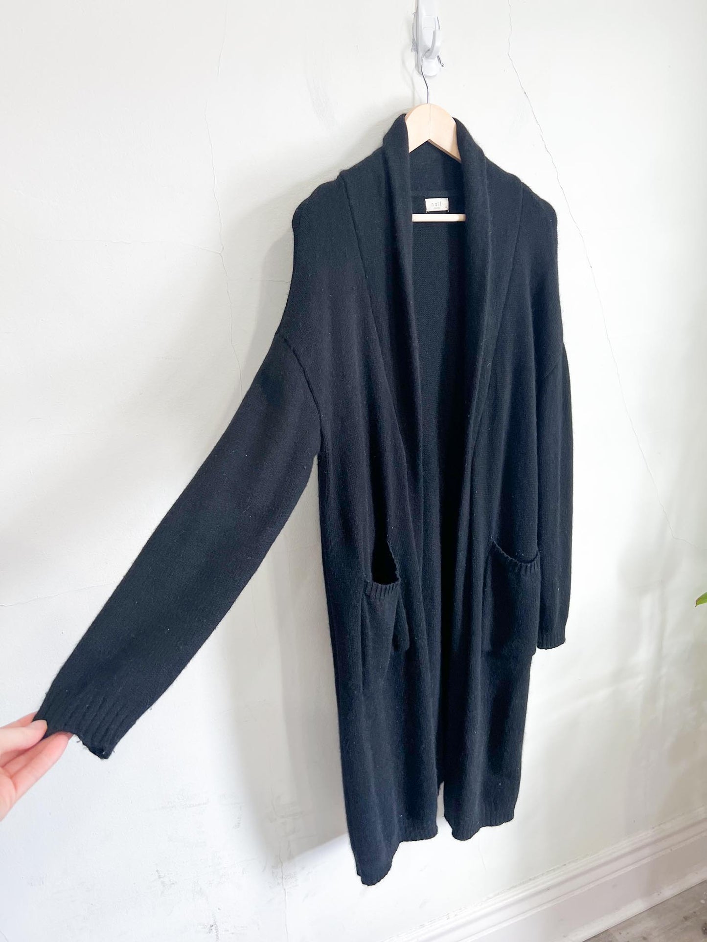 naif Montreal "UME Angora Wool cardigan in Black" (Size M)