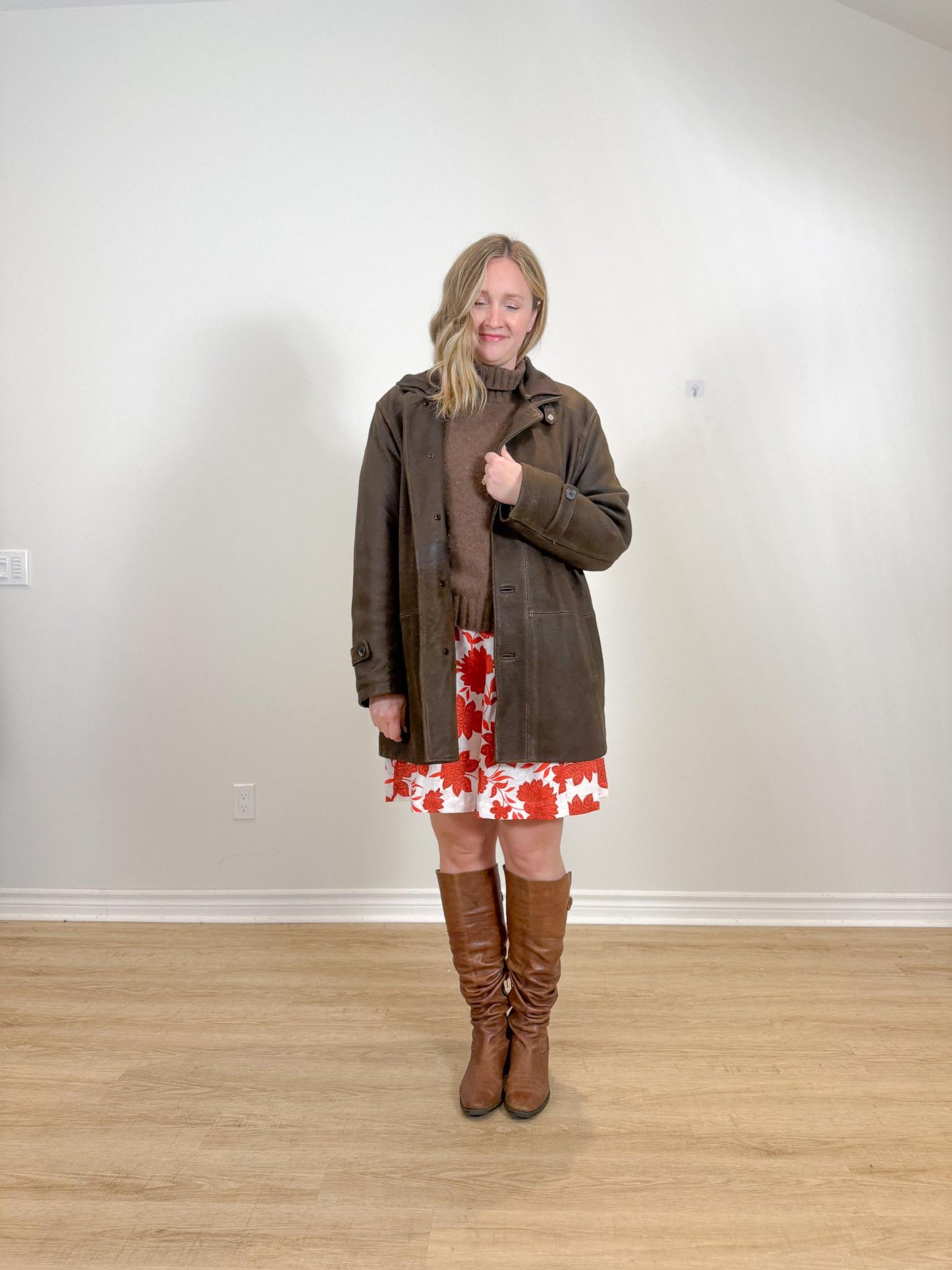 Vintage Danier Leather Coat in Brown (Size L)