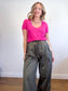 Babaton V-Neck Tee in Hot Pink SOLD AS IS (Size M)