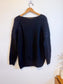 ANINE BING Designer "Fluffy Shoulder Wool Sweater in Black" (Size M)