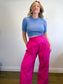 ALTUZARRA Designer Cashmere Blend Cropped Sweater in Blue (Size S)