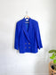 Vintage Wool Blazer in Sapphire Blue (Size XL)