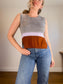 Free People Knit Sleeveless Colourblock Top (Size S)