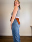 Free People Knit Sleeveless Colourblock Top (Size S)