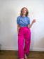 ALTUZARRA Designer Cashmere Blend Cropped Sweater in Blue (Size S)