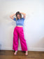 COS "Relaxed Tailored Wide Leg Trousers in Bright Pink" (Size 12)