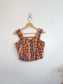Anthropologie "Verb Ruffled Plaid Tank in Orange/Navy" NWT (Size XS-M)