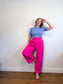 COS "Relaxed Tailored Wide Leg Trousers in Bright Pink" (Size 12)