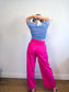 ALTUZARRA Designer Cashmere Blend Cropped Sweater in Blue (Size S)