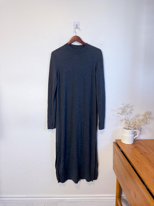 COS Wool Long Sleeve Sweater Dress in Grey (Size M)