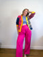 COS "Relaxed Tailored Wide Leg Trousers in Bright Pink" (Size 12)