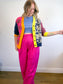 COS "Relaxed Tailored Wide Leg Trousers in Bright Pink" (Size 12)