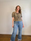 Tie Front Leopard Print Blouse (Size M/L)