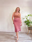 LOFT Midi Skirt in Dusty Rose (Size M)