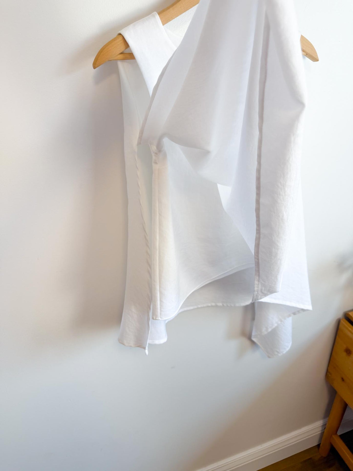 COS White Sleeveless Blouse with Asymetrical Wings (Size XS/S)
