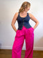COS "Relaxed Tailored Wide Leg Trousers in Bright Pink" (Size 12)