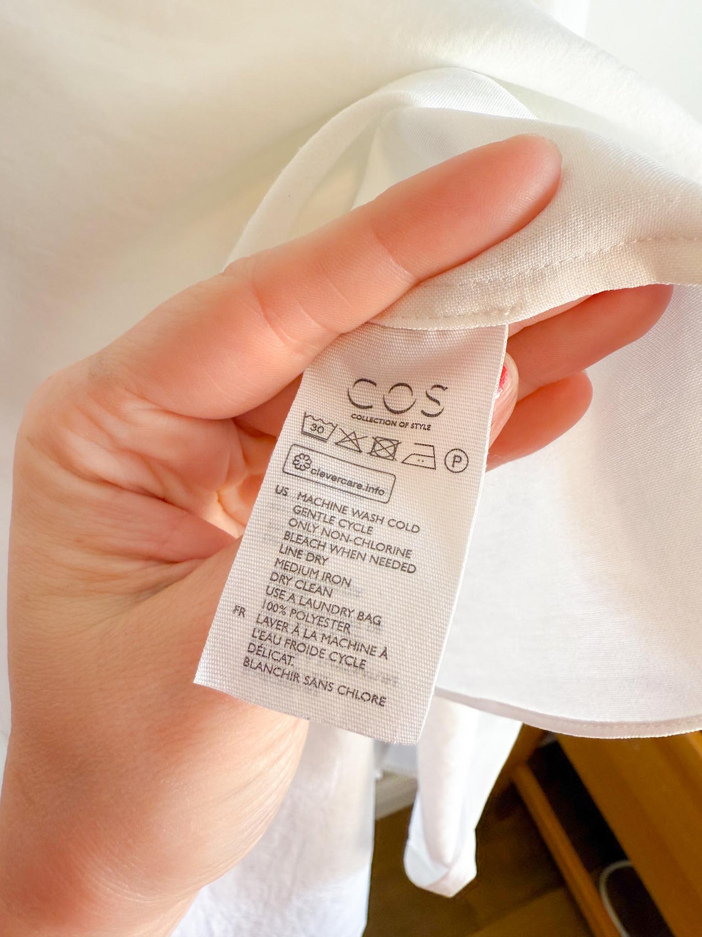 COS White Sleeveless Blouse with Asymetrical Wings (Size XS/S)