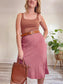 LOFT Midi Skirt in Dusty Rose (Size M)