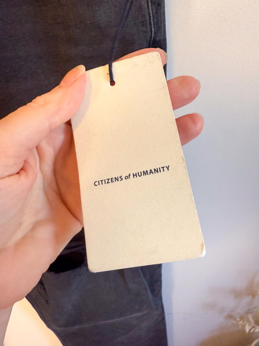 CITIZENS OF HUMANITY "Jolene High-Rise Slim Jeans in Distressed Black Wash" NWT (Size 32)