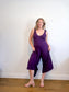METTAMADE Slow Fashion Wide Leg Jumpsuit in Purple (Size L)