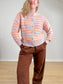 dRA Los Angeles Striped Cotton Amara Cardigan in Maeve/Orange (Size L)