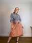 Wilfred Taffeta Midi Skirt in Rose (Size M)