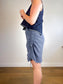 Oak + Fort Ruched Skirt in Blue (Size L)
