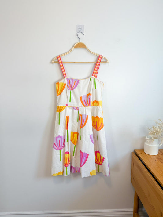 Vintage Molly B. Made in the USA White Tulip Floral Dress (Size S/M)