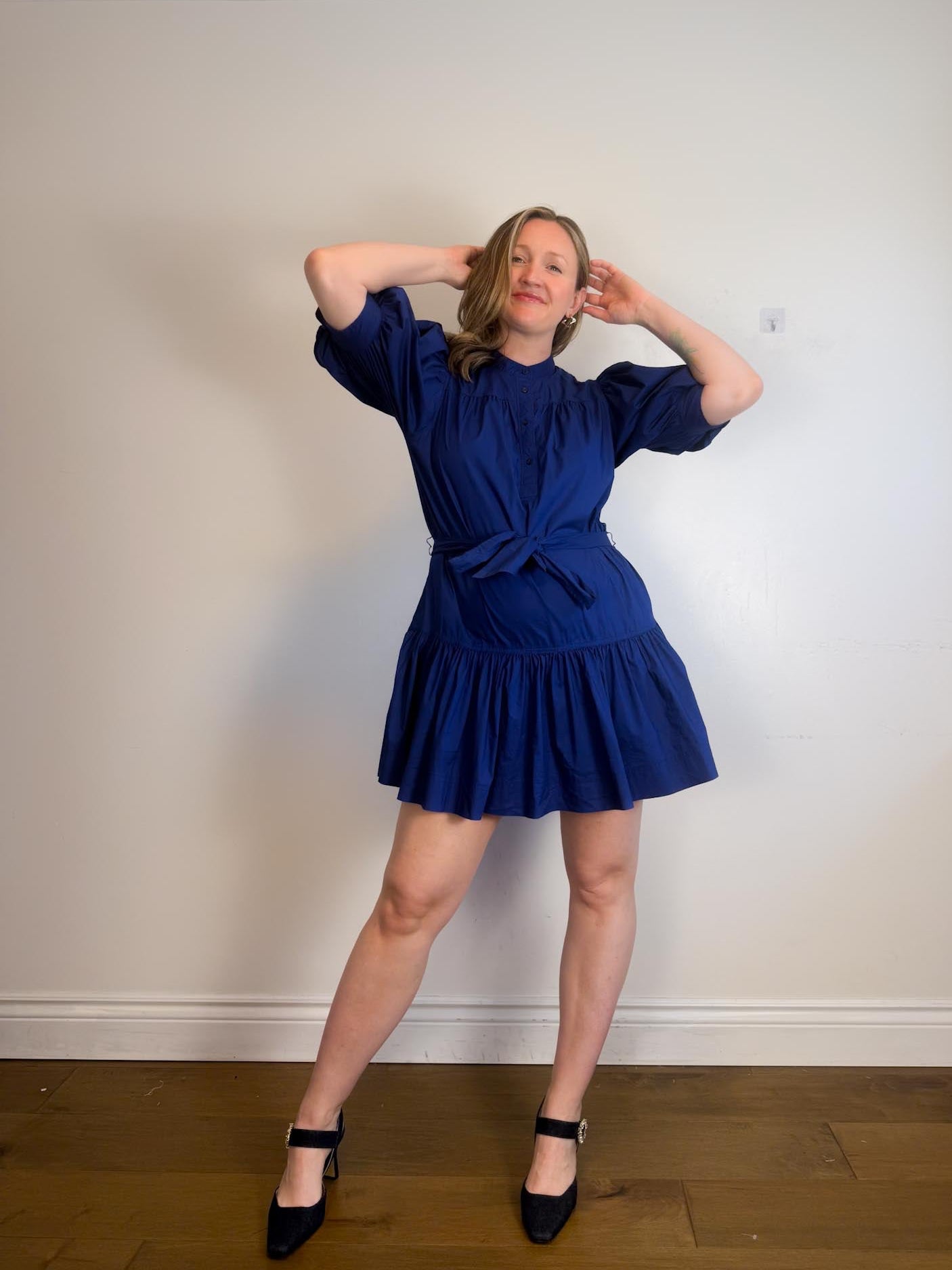Lauren Ralph Lauren Cotton Poplin Dress in Navy (Size M/L)