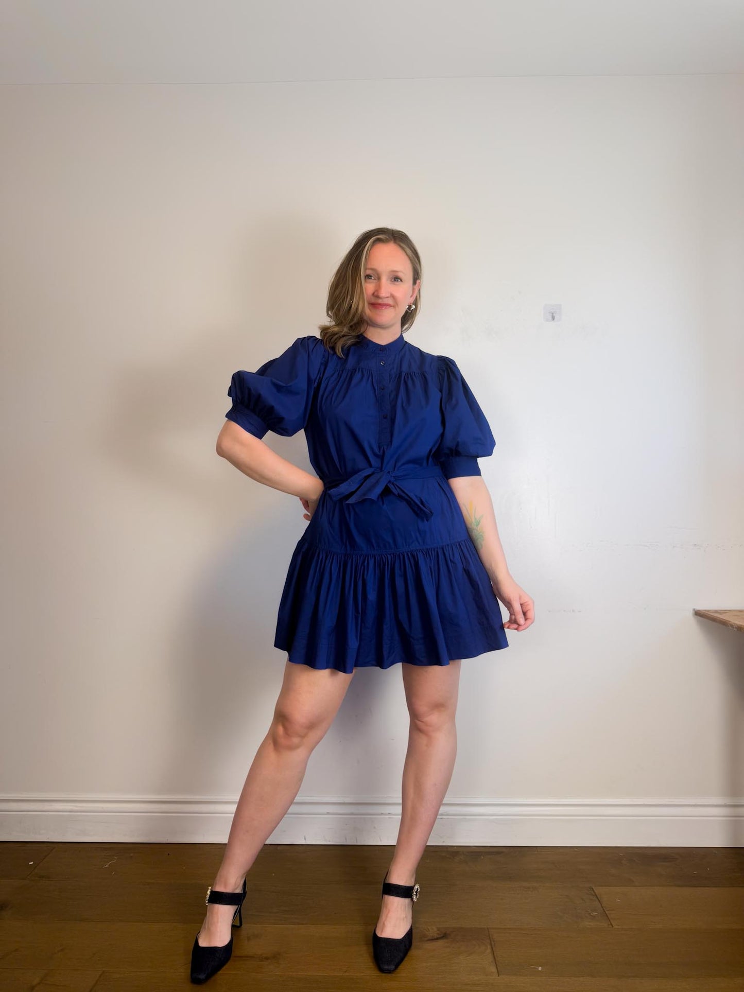 Lauren Ralph Lauren Cotton Poplin Dress in Navy (Size M/L)