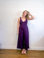 METTAMADE Slow Fashion Wide Leg Jumpsuit in Purple (Size L)