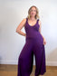 METTAMADE Slow Fashion Wide Leg Jumpsuit in Purple (Size L)