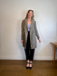 Sarah Pacini Designer Hooded Linen Trench Coat in Grey (Size S/M)