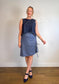 Oak + Fort Ruched Skirt in Blue (Size L)