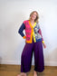 MDM Patchwork Cardigan in Hot Pink/Navy (Size S-L)