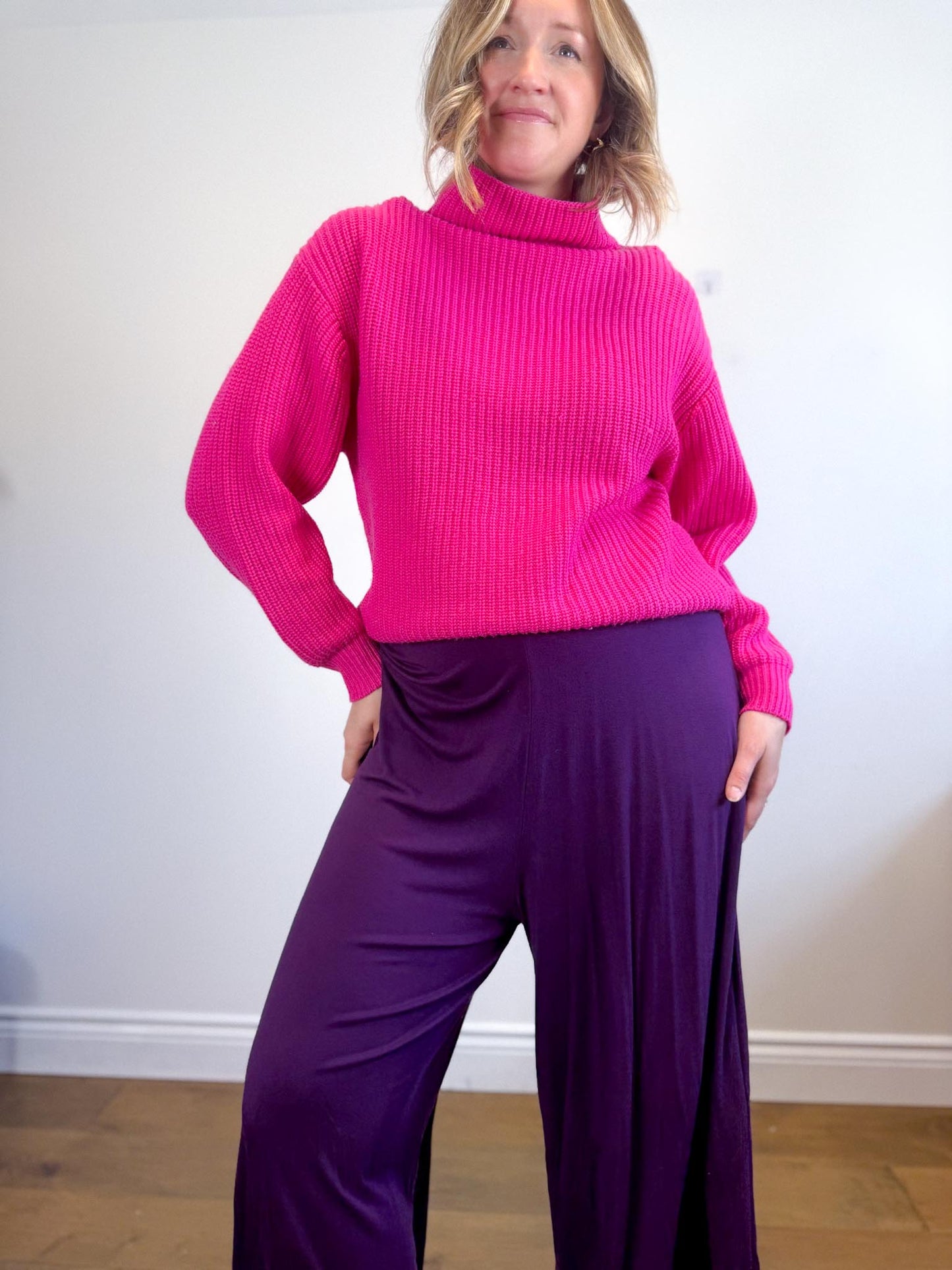 Wilfred "Montpellier Merino Wool Sweater in Hot Pink" (Size M)