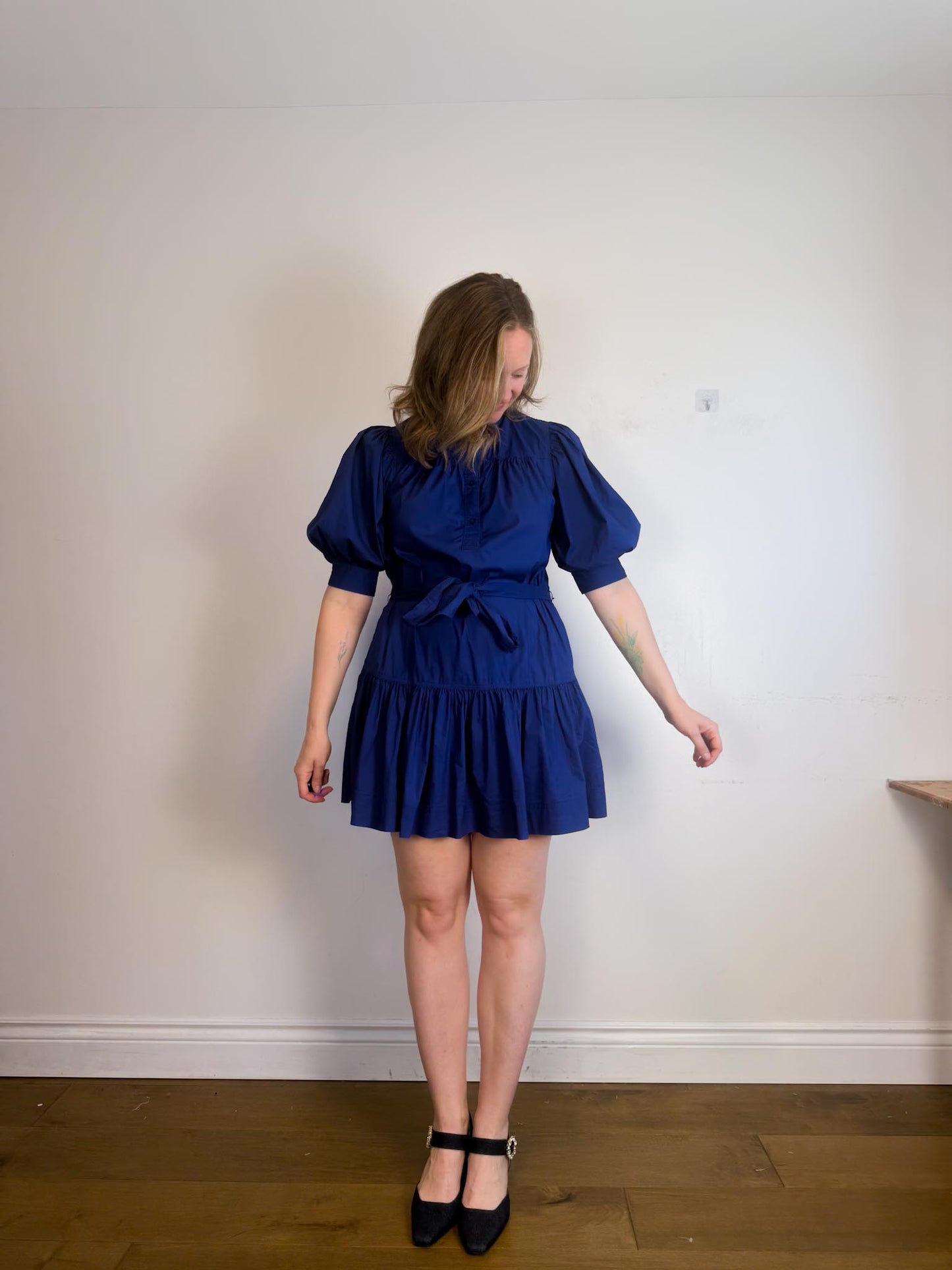 Lauren Ralph Lauren Cotton Poplin Dress in Navy (Size M/L)