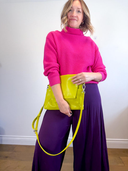 Matt & Nat Crossbody Flap Purse in Chartreuse