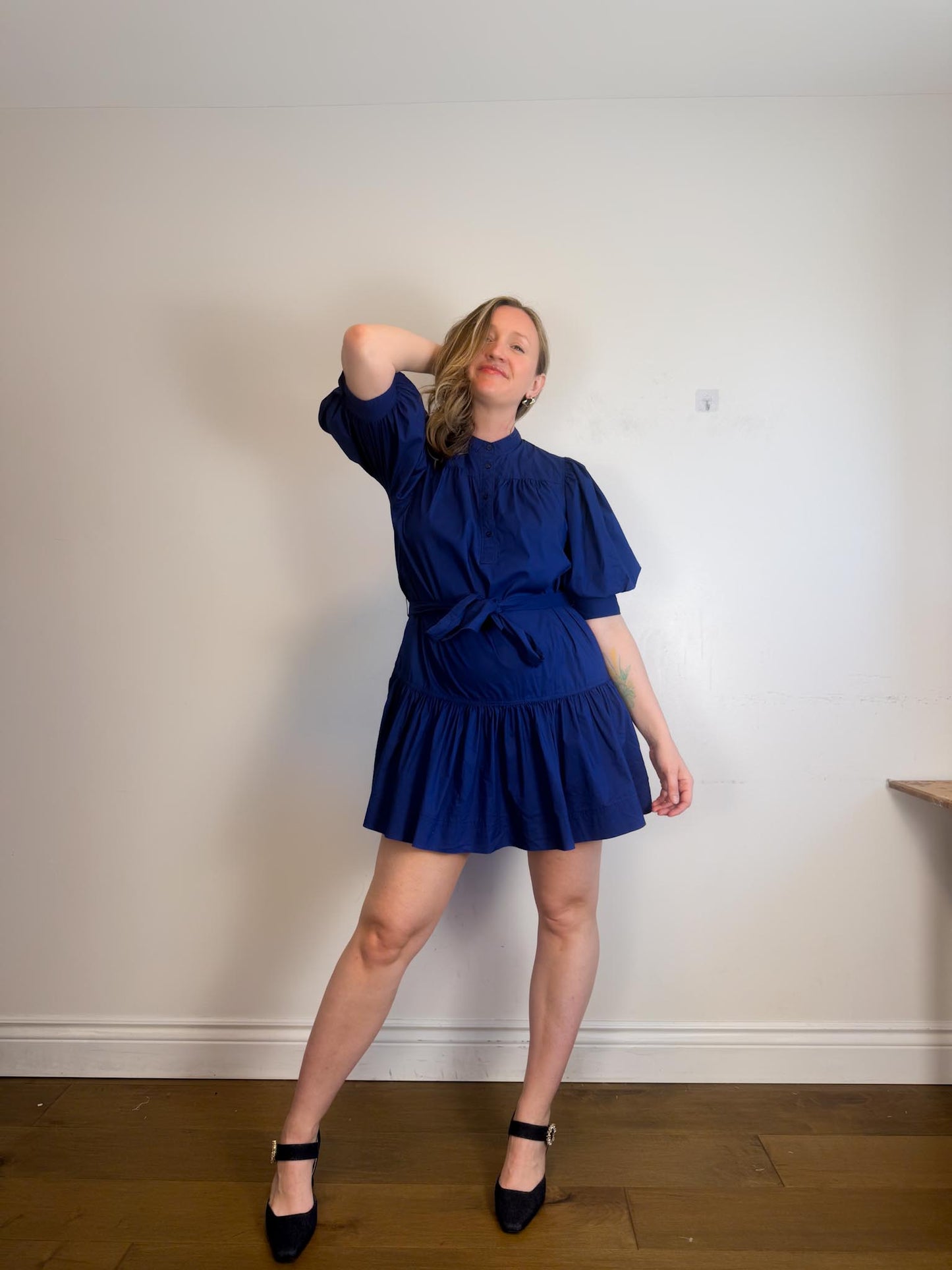 Lauren Ralph Lauren Cotton Poplin Dress in Navy (Size M/L)