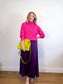 METTAMADE Slow Fashion Wide Leg Jumpsuit in Purple (Size L)