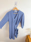 Everlane "The Japanese GoWeave Long-Sleeve Mini Wrap Dress in Blue" (Size S/M)