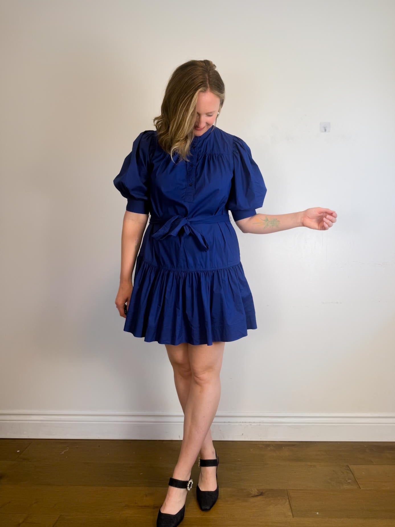 Lauren Ralph Lauren Cotton Poplin Dress in Navy (Size M/L)